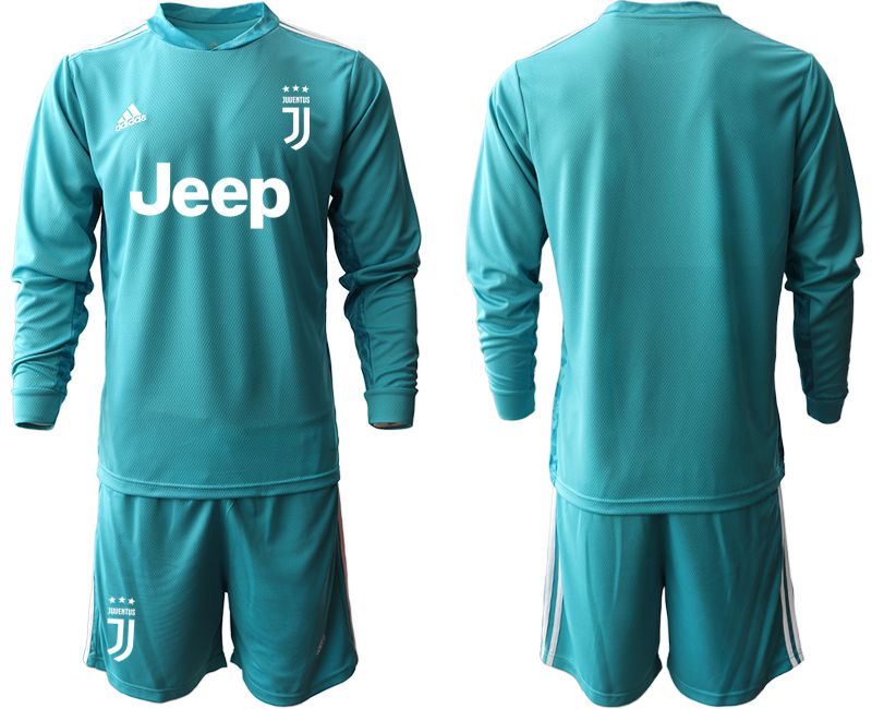 Men 2020-2021 club Juventus lake blue long sleeve goalkeeper Soccer Jerseys